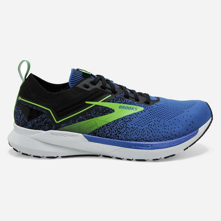 Brooks Ricochet 3 Israel - Men's Lightweight Road Running Shoes - India Ink/Blue/Green Gecko (85134-